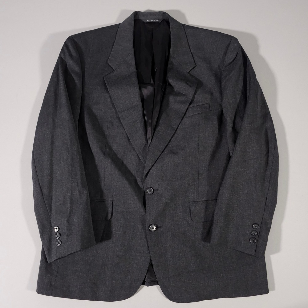 Christian Dior Blazer Mens 46R Charcoal Gray Monsieur Vintage USA Suit Jacket